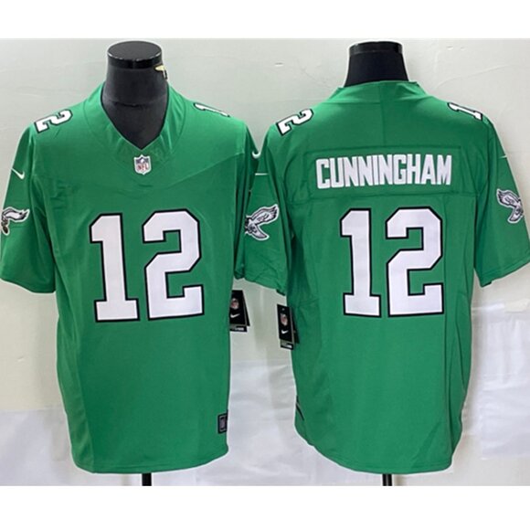 Mens YouthsKids Randall Cunningham Green Vapor Stitched Jersey